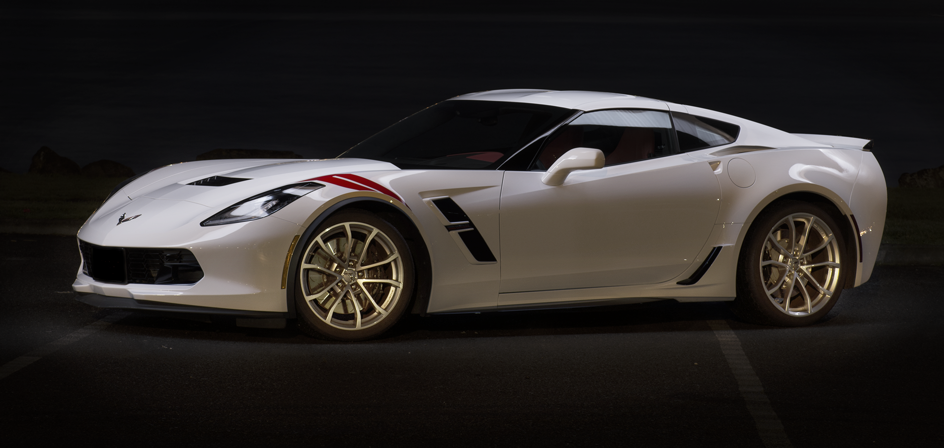 Light painting photograph: C7 Corvette Grand Sport